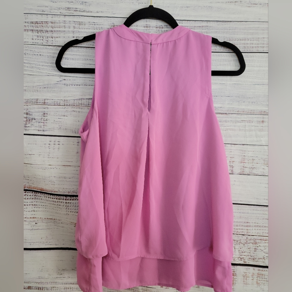J Crew S6 Tired Sleveless Blouse Light Purple - Picture 3 of 6